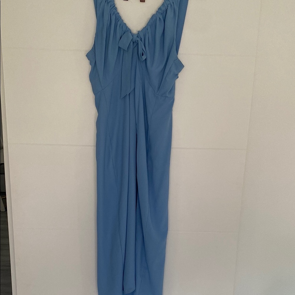 Blue Sleeveless midi dresss
